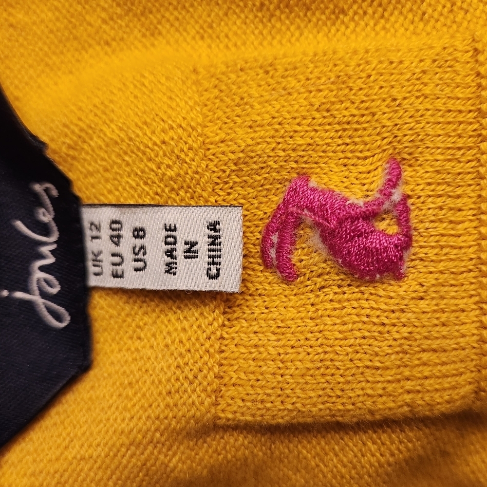 Joules Mustard Sweater with Dog Motif - Picture 11 of 16